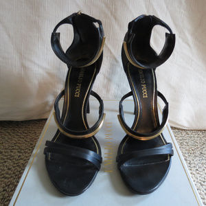 Emilio Pucci black strappy heel